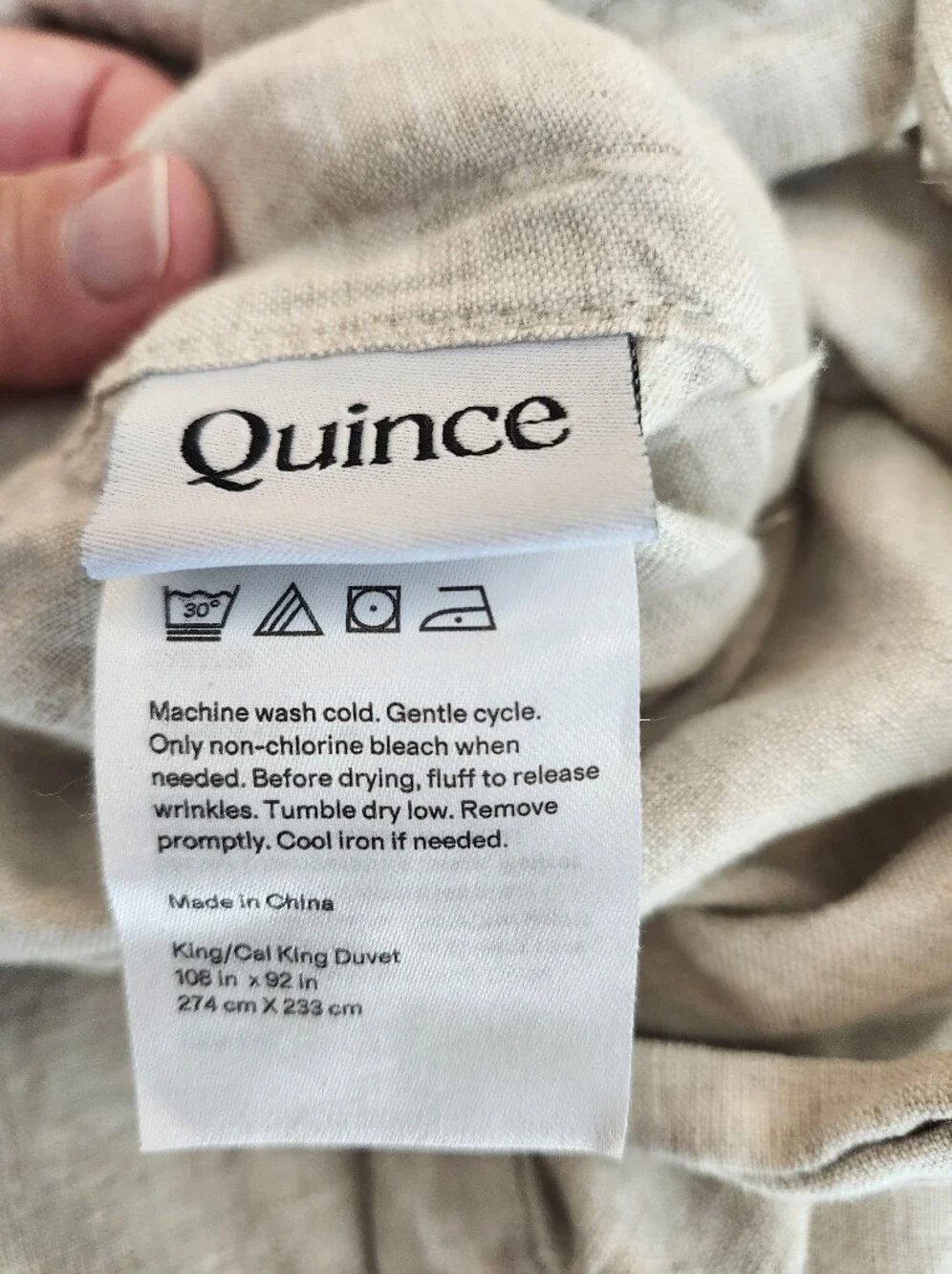 Quince 100% European Linen Duvet Cover Set King/Cal King Natural Chambray NWOT